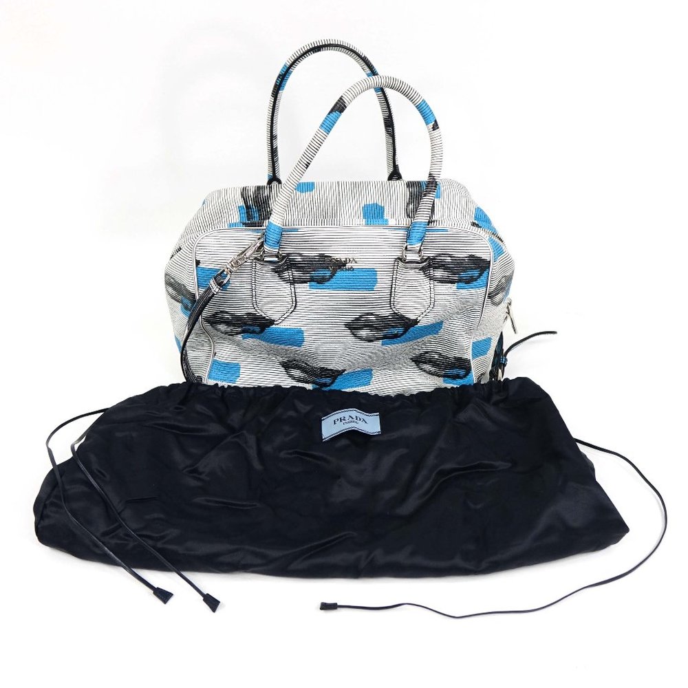 Prada Lip Print Bowling Bag